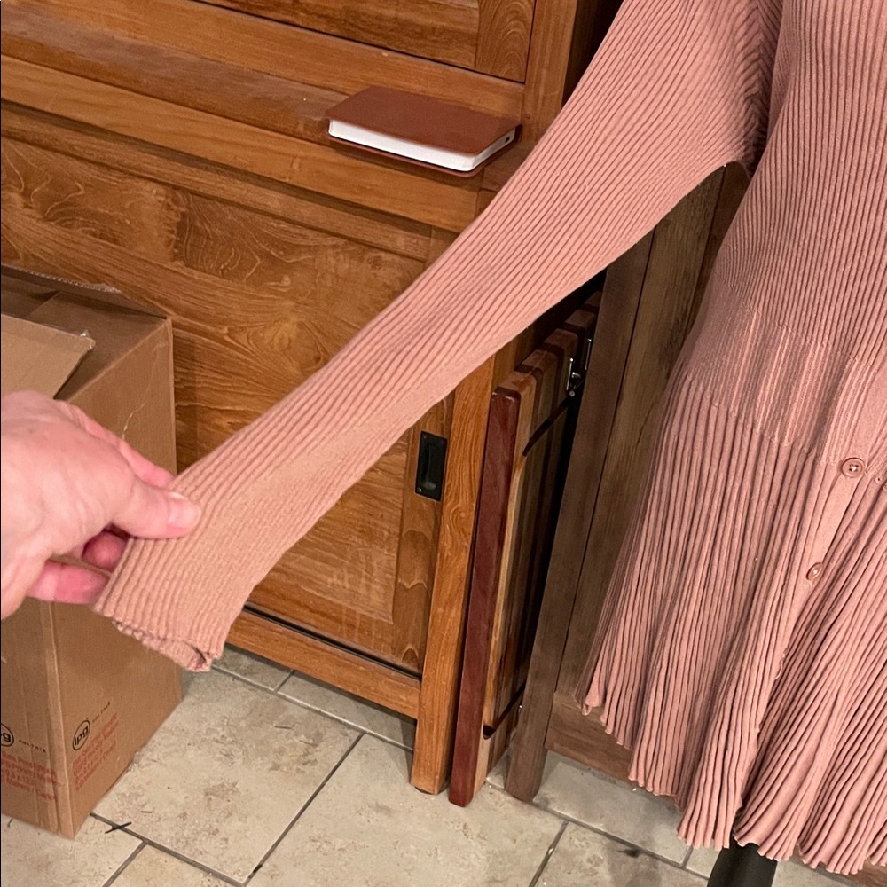 Joan Rivers Dusty Rose Ribbed Button-Front Tunic - Picture 3 of 5